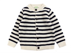 FUB ecru/dark navy striped cardigan merino wool